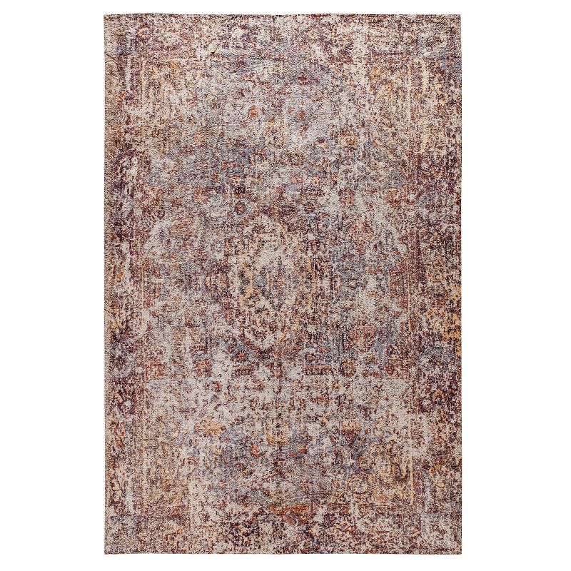 Emma and Oliver Multicolor Distressed Artisan Old English Style Traditional Rug, 1 of 9