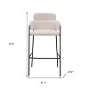 HomeRoots Set of Two 30" Cream and Black Faux Shearling and Steel Bar Height Bar Chairs - 3 of 4