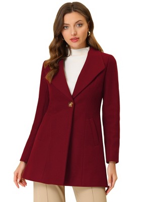 INSPIRE CHIC Women's Turn Down Collar Buttoned Business Casual Mid-Long Winter Coat