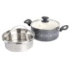 Spice by Tia Mowry Savory Saffron 3 Quart Nonstick Aluminum Dutch Oven with Stainless Steel Steamer and Lid - 2 of 4