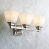 Regency Hill Mencino Modern Wall Light Satin Nickel Hardwire 20" 3-Light Fixture Etched Opal Glass for Bedroom Bathroom Vanity Reading Living Room - 2 of 4