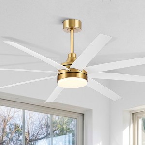 Airsurfer 65" Modern Indoor Ceiling Fan with Dimmable LED Light, Reversible Motor, Remote Control, Large Blade Span for Spacious Rooms - 1 of 4