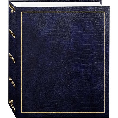 Attop Photo Albums Magnetic Self-Stick 3-Ring Photo Album 100 Pages (50 Sheets), Navy Blue