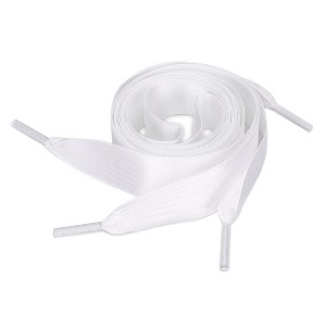 Elerevyo Women's Satin Flat Ribbon Shoelaces Sneakers Canvas Shoestrings 2 Pairs - 1 of 4