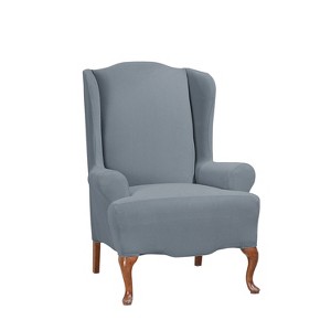 Stretch Morgan Wing Chair Slipcover Storm Blue - Sure Fit