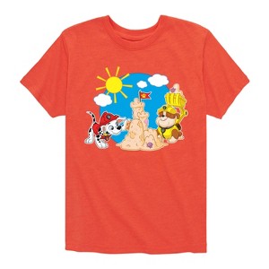 Boys' - Paw Patrol - Marshall And Rubble Beach Short Sleeve Graphic T-Shirt - 1 of 4