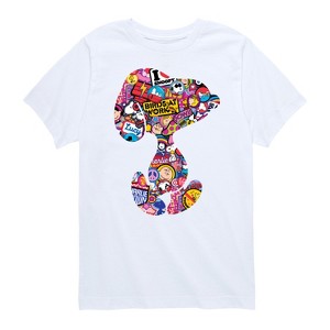 Boys' - Peanuts - Snoopy Silhouette Pattern Short Sleeve Graphic T-Shirt - 1 of 4