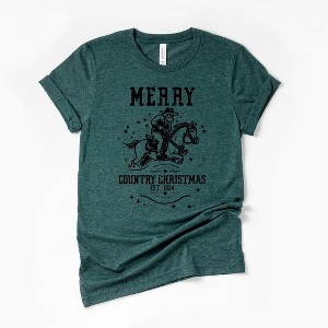 Simply Sage Market Women's Merry Country Christmas Short Sleeve Graphic Tee - 1 of 2