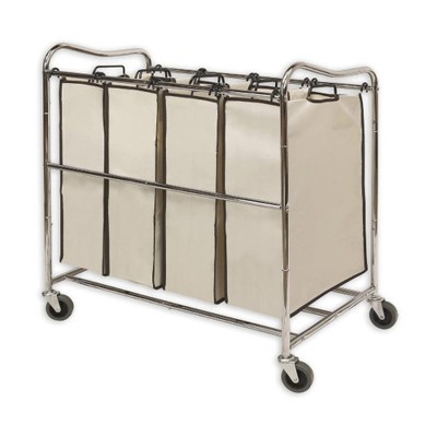Apex Vanguards 4-Bag Rolling Laundry Sorter Cart Basket