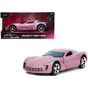 2009 Chevrolet Corvette Stingray Concept Pink Metallic w/Blue Tinted Windows "Pink Slips" Series 1/32 Diecast Model Car by Jada - 1 of 4