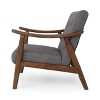 APRILSOUL Mid-Century Modern Accent Chair, Tufted Armchair with Dark Gray Upholstery and Brown Frame - 4 of 4