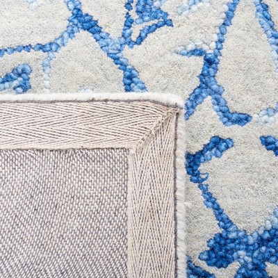 Hand-Tufted Blue and Beige Wool 4' x 6' Area Rug