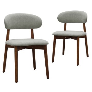 Dsvimoy Accent Chair Armless Dining Chair with Walnut Solid Wood Legs for Kitchen and Living Room, Light Green, 34"*26"*10" - 1 of 4