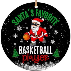 Lomsoe Christmas Ornament Santa's Favorite Basketball Player Ceramic Ornament Tree Decor Gift for Player Christmas Tree Decor Christmas Gift - 1 of 1