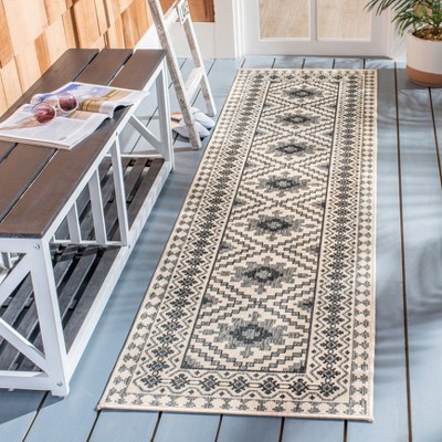Ivory Slate Easy-Care Synthetic 2'3" X 10' Outdoor Runner Rug