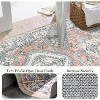 5x7 Vintage  Medallion Washable Area Rug, Low-Pile Non-Slip Soft Carpet for Living Room, Bedroom, Office, Farmhouse, Orange - 3 of 4
