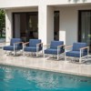 Belord Swivel Outdoor Chairs Set of 4 with 6" Thick Seat Cushion, Metal Outdoor Swivel Glider Chairs with Faux-Wood Armrest and Comfort Foam Cushion - 3 of 4