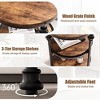 Round Side Table, Small End Table with 3 Shelves for Living Room, Bedroom, Night Stand Accent Coffee Table with Steel Frame for Small Spaces - 4 of 4