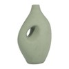 Boho Ceramic Vase - Modern Decorative Accent with Hole Detail - Handmade Minimalist Design for Home, Office & Living Room -  Green - 4 of 4