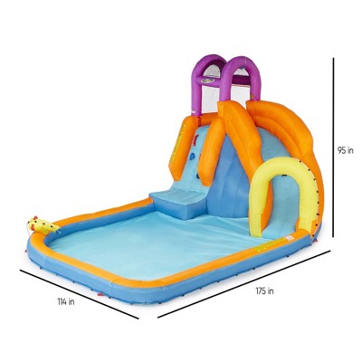 Mega Tornado Twist Inflatable Water Park with Slide and Cannon