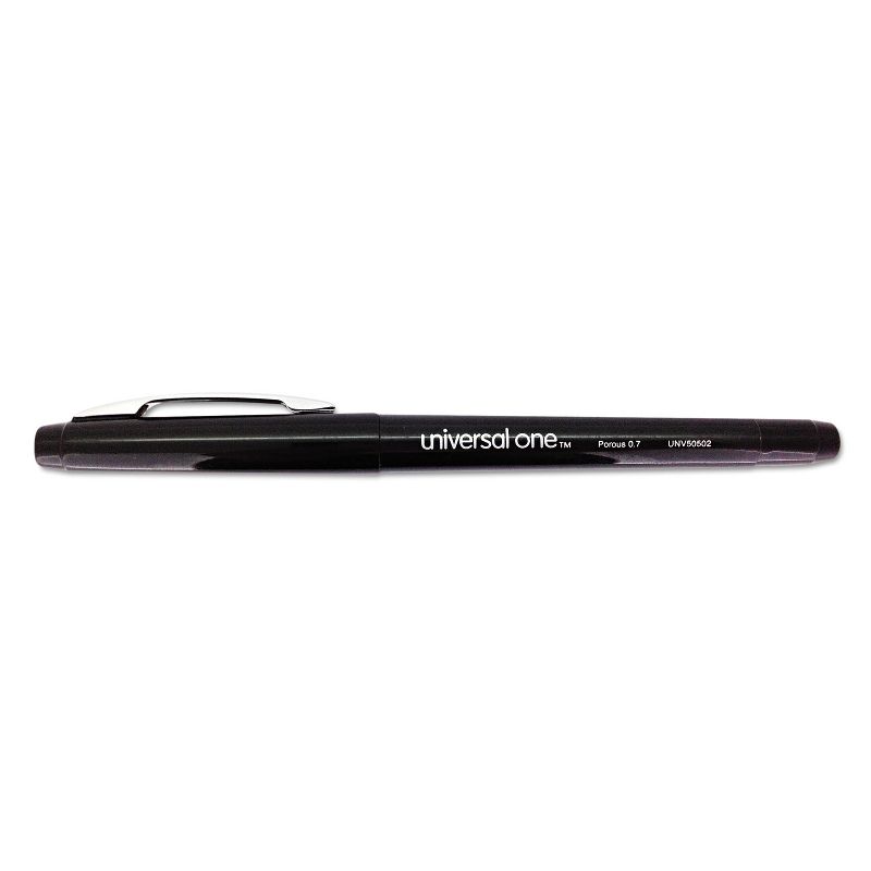 Universal Roller Ball Porous Tip Stick Pen Black Ink Medium Dozen 50502, 1 of 4