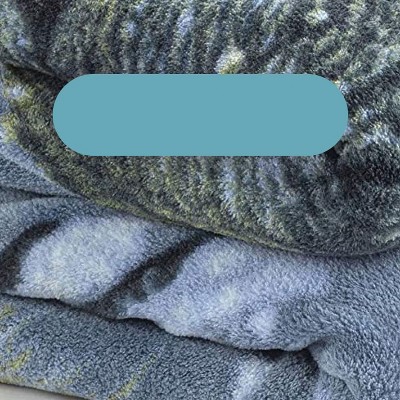 King Size Gray and White Fleece Wolf Blanket