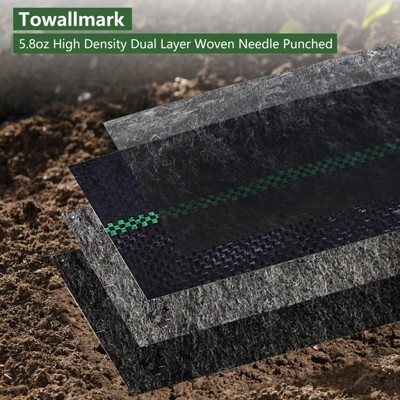Black Double Layer 4 x 100FT Woven Landscape Fabric