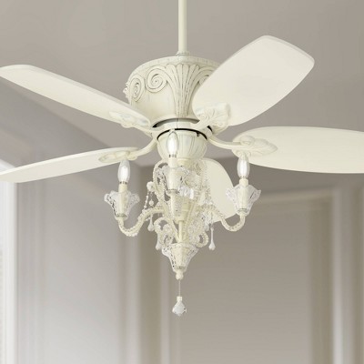White Ceiling Fan Target, Antique White And Champagne Crystal Ceiling Fan