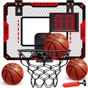 Mini Basketball Hoop Over Door with Electronic Scoreboard Indoor Sport Toy for Boys Ages 5-10 - 1 of 4