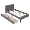 NicBex Twin Size Upholstered Platform Bed Frame with Linen Tufted Headboard and 2 Drawers,Wood Slats Support,No Box Spring Needed,Easy Assembly - 4 of 4