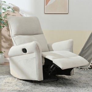 360° Swivel Rocker Recliner Chair with Pull Buckle and Side Pockets for Living Room, Bedroom, or Home Theater - 1 of 4
