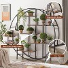 5-Tier Metal Plant Shelf For Indoor Outdoor Tall Plant Stand Storage Bookcase Suitable For Bedroom Living Room Balcony Garden PHO_10WO Round Rack - 3 of 4