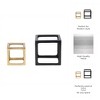 Decorative Objects Metal Wood Aluminum Modern Open Cube Design for Home Office Bedroom Living Room Display Accents Set of 2 - 7", 5" Black & Gold - 4 of 4