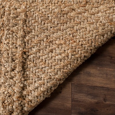 Hand-Knotted Beige Natural Fiber 9' x 12' Rectangular Area Rug