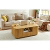 46.5in luxury oval coffee table with drawers and storage compartments, curved contour design, living room coffee table,for living rooms - 4 of 4