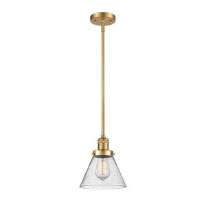 Cone - 1 Light Stem Hung Mini Pendant In Industrial Style-10 Inches Tall and 8 Inches Wide - 1 of 1