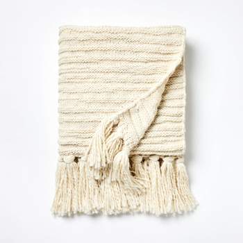 Raised Striped Chunky Knit Throw Blanket - Threshold™ designed with Studio McGee
