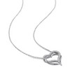 EVERLY JEWELRY | Sterling Silver 5/8ct TGW Created White Sapphire Crossover Heart Pendant with Chain in Sterling Silver - 4 of 4