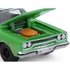 1970 Plymouth Road Runner Green with Black Hood Stripe "GreenLight Muscle" Series 1/64 Diecast Model Cars by Greenlight - 2 of 4