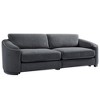 Stylish Sofa with Semilunar Arm, Rivet Detailing, and Solid Frame-ModernLuxe - 4 of 4
