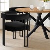 5-Piece Dining Set for 4 Round Dining Table with Velvet Upholstered Chairs and Crossed Metal Legs For Dining Room, Living Room, Farmhouse-Tanpinhause - 3 of 4