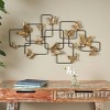 23"x42" Metal Butterfly Wall Decor with Black Open Rectangles Gold - Olivia & May: Iron Artwork, Indoor Vertical Sculpture - 2 of 4