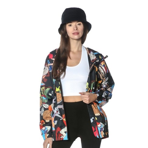 Members Only Women's Mash Print Windbreaker Jacket-black-large : Target