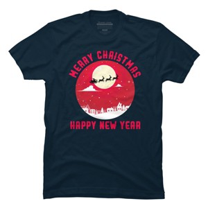 Men's Design By Humans Merry Christmas - Happy New Year By thriftjd T-Shirt - 1 of 4