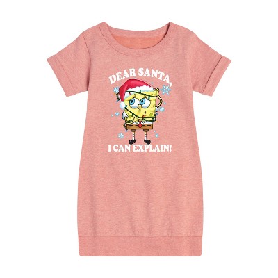 - SpongeBob SquarePants - Dear Santa Graphic Short Sleeve Fleece Dress