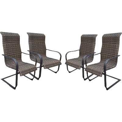 Courtyard Casual Santa Fe Aluminum Spring Chair Wicker Seat  Set of 4  Price is for set of 4