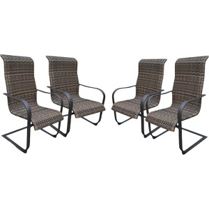 Courtyard Casual Santa Fe Aluminum Spring Chair Wicker Seat  Set of 4  Price is for set of 4 - 1 of 4