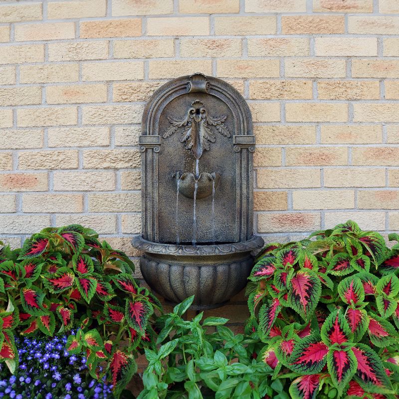 Sunnydaze 27"H Electric Polystone Florence Outdoor Wall-Mount Water Fountain, Florentine Stone Finish, 2 of 8