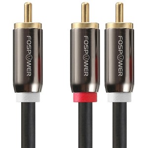 FosPower RCA Y-Adapter 24k Gold Plated (3 Feet), 1 RCA Male to 2 RCA Male Short Y Splitter Digital Stereo Audio Cable for Subwoofer, Home Theater - 1 of 4