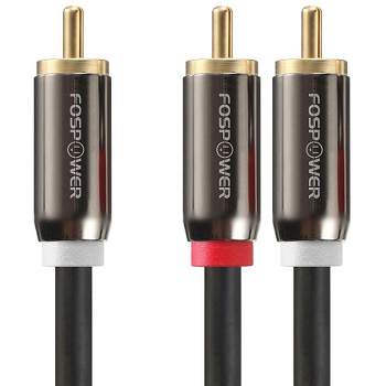FosPower RCA Y Splitter Cable, 1 RCA Male to 2 RCA Male Stereo Audio Cable, 24K Gold Plated